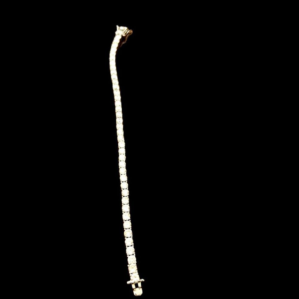 Bracelet 7" with sparkly high end CZ, Sterling Silver